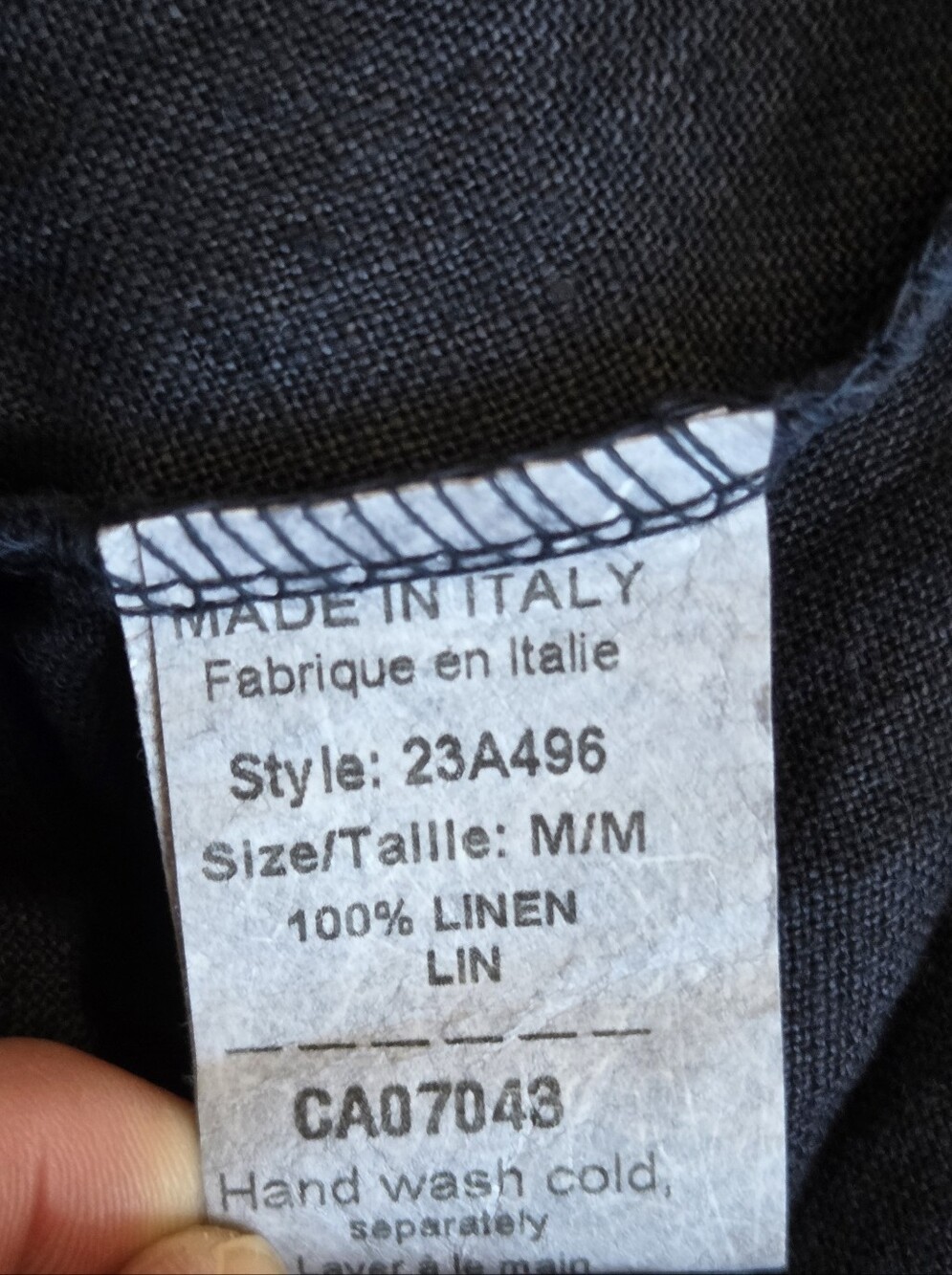 Frances Bertini Navy Blue Made in Italy 100% Linen Smocked Maxi Dress Sz M 🇮🇹 - Picture 13 of 14